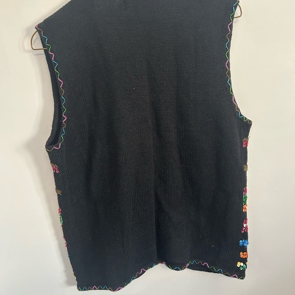 Vintage Colorful Sequin Embellished Vest - Picture 2 of 4
